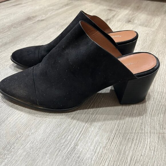 American Eagle Black Mule Point Toe Faux Suede Women's Size 9.5 - Picture 2 of 7